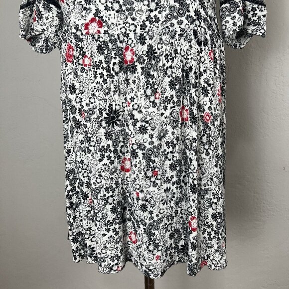 Zadig & Voltaire Mini Dress Remus White Gauze Print Floral Blouson Size Medium - Picture 3 of 10